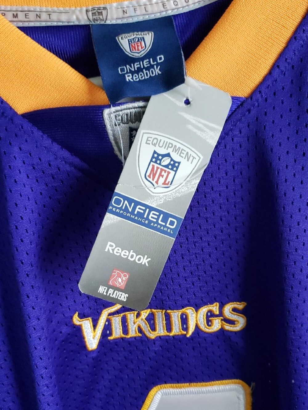 Reebok Minnesota Vikings Purple White #4 Football Jersey - Picture 3 of 4